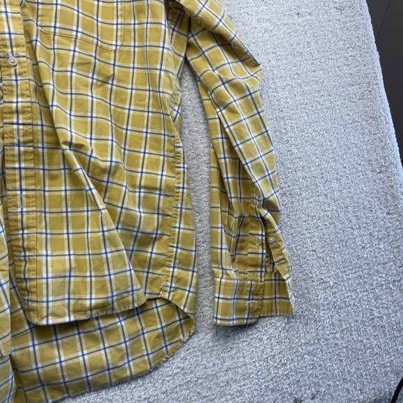 Lot x2 Uniqlo Long sleeve Shirt Mens M Check Plaid Button Up Pink / Yellow - Picture 6 of 12